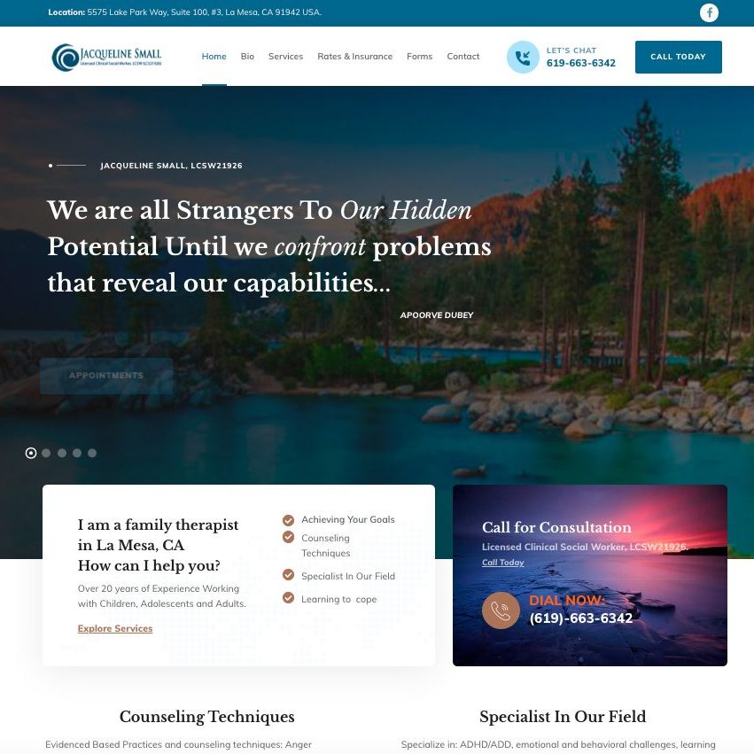 Client: jacquismall.com - sandiego-webmaster.com 2021