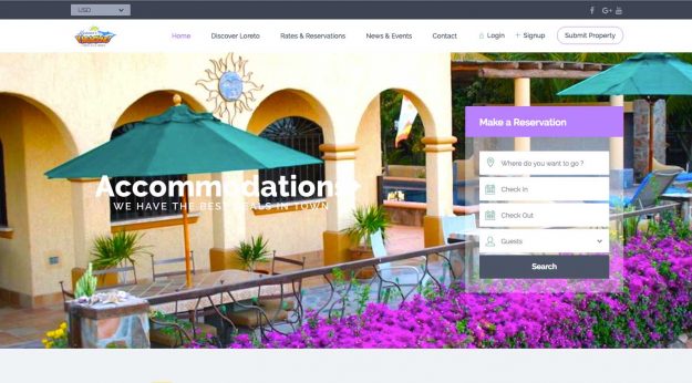 stayinloreto.com client. San Diego Webmaster Services