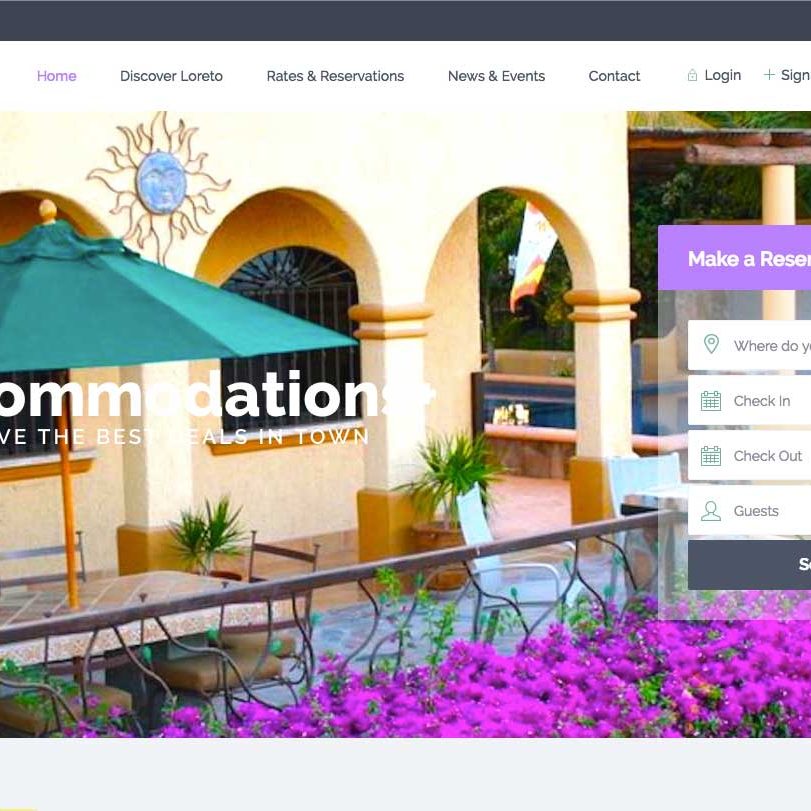 stayinloreto.com client. San Diego Webmaster Services