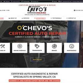 website development examples: chevosautorepairsv.com.