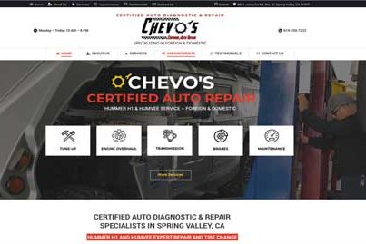 website development examples: chevosautorepairsv.com.